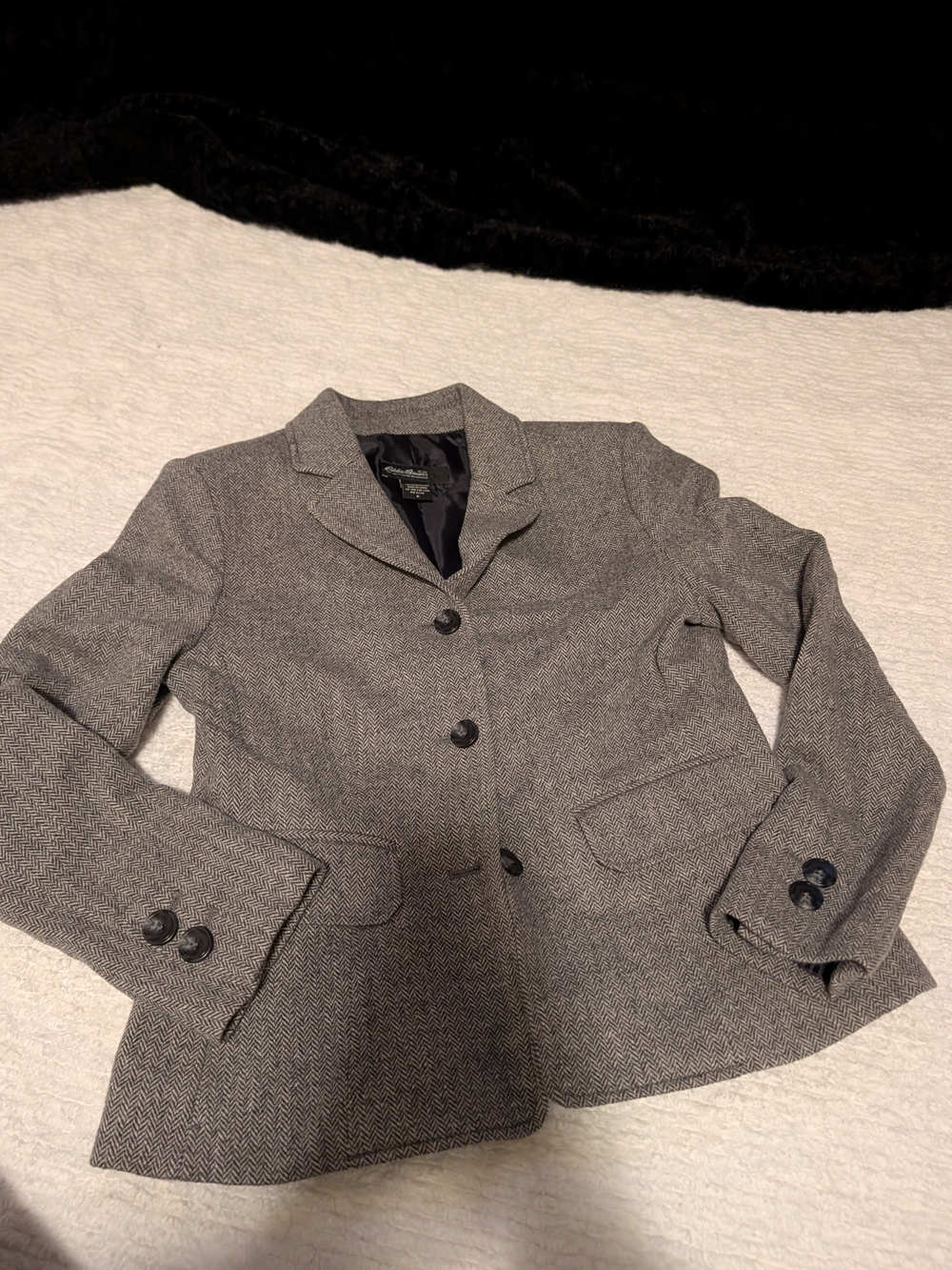 Eddie Bauer Gray Herringbone Blazer